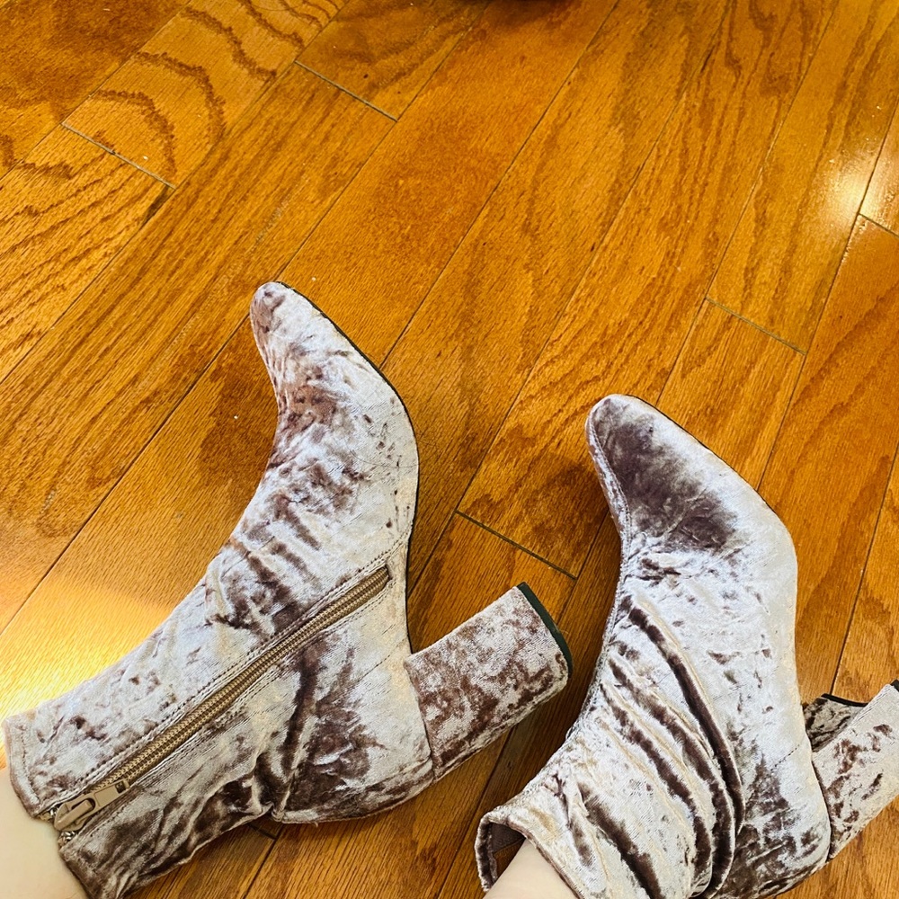 Jeffrey Campbell Mauve Velvet Sock Boots